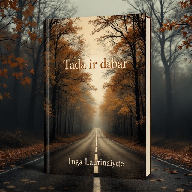 The cover depicts an empty, winding road surrounded by autumn trees shedding their leaves. The sky is overcast, and there is a subtle fog in the air, enhancing the feeling of sadness and loneliness. The background is predominantly shades of brown with darker tones to amplify the sense of darkness.