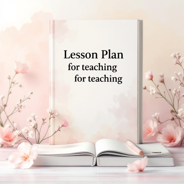 A soft, pastel-colored watercolor background with faint outlines of a classroom setting embedded within the hues. In the foreground, delicate flower illustrations in subtle shades create a gentle, soothing atmosphere. A planner or open notebook with pen positioned as if capturing thoughts, subtly integrated into the visual elements.