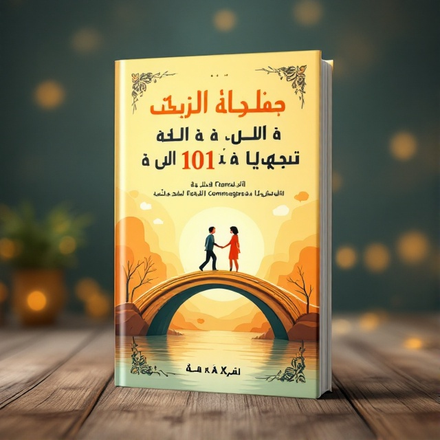 The cover features a central illustration of two people communicating across a bridge made of pages from a book, symbolizing the connection through storytelling. The background is a warm gradient from soft yellow to orange, representing the warmth and energy of effective communication. Decorative elements include subtle motifs of storybooks and speech bubbles around the edges.