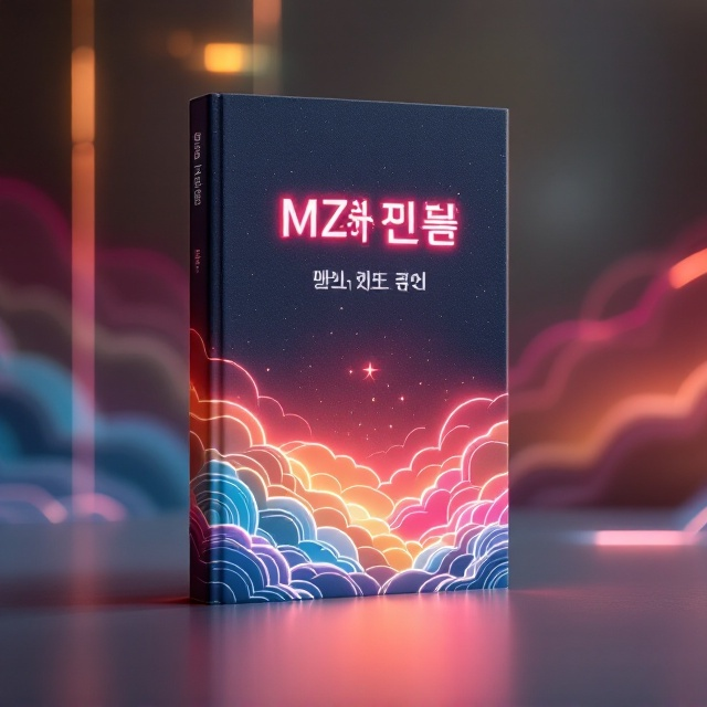 A balanced blend of traditional Korean geometric and cloud patterns subtly graces the background, offering depth and a nod to heritage. The foreground is invigorated by soft, blurred neon lines that lend a contemporary feel, interwoven with the traditional elements. These neon accents subtly guide the eye across the composition, embodying both movement and modernity.