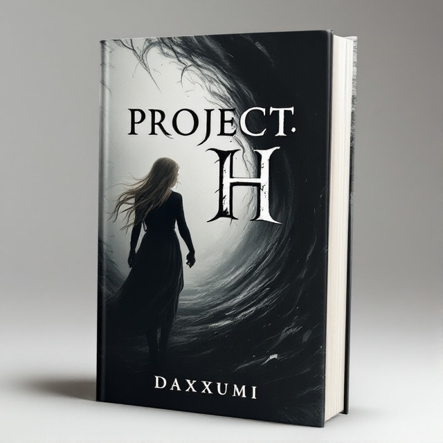 A young girl with flowing blonde hair is positioned on the left side of the cover, her hand entwined with a shadowy figure dressed in all black, whose features remain indistinct. They walk toward a swirling vortex of darkness at the right edge, embodying a sense of impending mystery. The backdrop fades from light to dark, adding contrast and tension.