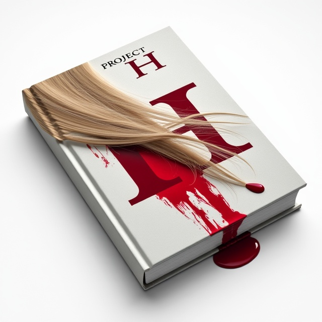 A close-up image of long blonde hair, overlaid on a flat white background. The hair is slicked in a suggestive, silky texture, while vivid red blood is shown seeping into the strands, forming a striking, eye-catching contrast with the white and blonde tones. The spreading blood creates a pattern that draws the viewer's eye across the cover, evoking a sense of worry and mystery.