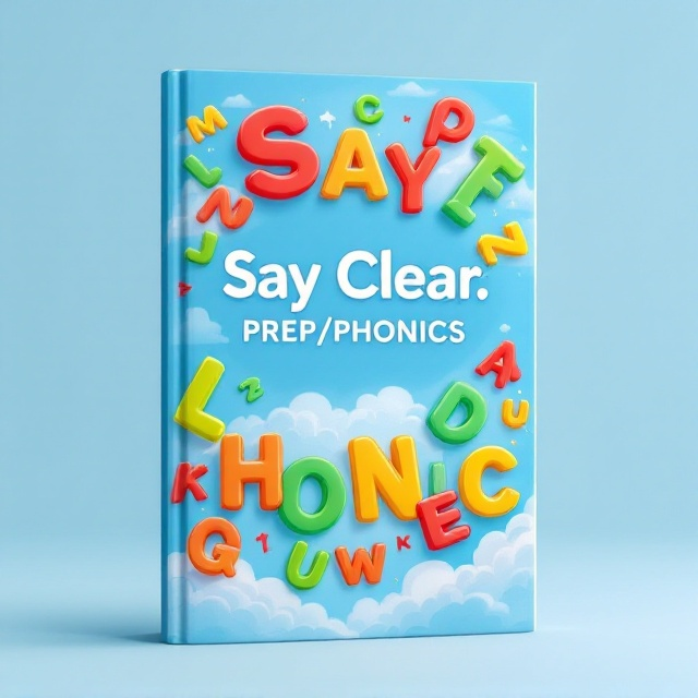 A vibrant cover illustrating a large, playful combination of alphabet letters that appear to pop out of the book. The background is a cheerful sky blue with subtle clouds, giving a sense of upward movement and discovery. Brightly colored letters in red, yellow, and green are scattered playfully across the middle section of the cover, engaging the reader and evoking a sense of fun and spontaneity.
