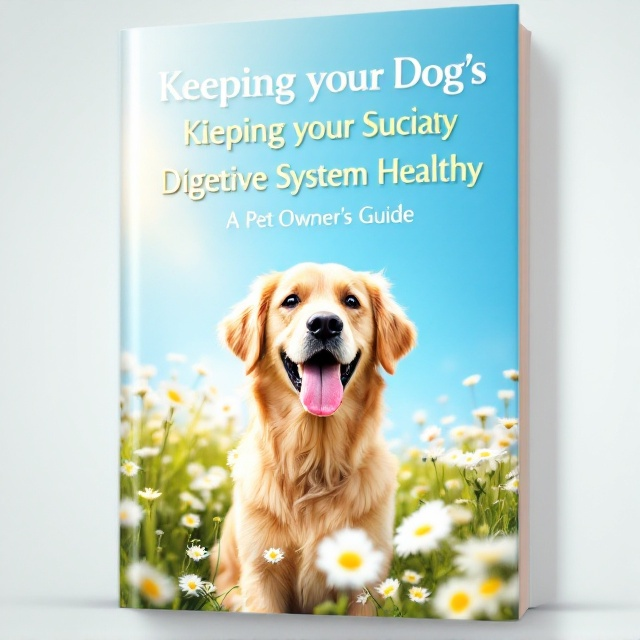 A joyful golden retriever with its tongue out, sitting contently in a field of daisies under a clear blue sky. The sun casts warm, inviting rays that enhance the vibrancy of the scene, creating a perfect summer atmosphere.