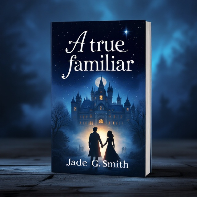 The cover features an illustrative design with a dramatic night scene of a castle-like school in the background, partially enveloped in mist. In the foreground, the silhouettes of Luxxie and Vex stand side by side, with Vex's figure subtly shimmering to hint at her cursed nature. A warm glow emanates from their clasped hands, symbolizing their heartwarming bond and quest. The sky is dotted with stars, providing an adventurous and magical aura.