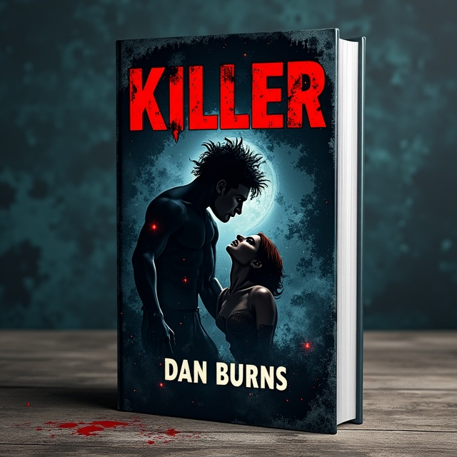 A dark and intense cover featuring a nightmarish scene with a deranged man on the left, with wild eyes and disheveled hair, consuming a woman on the right. The background is a swirling mass of shadows and stars, conveying a sci-fi atmosphere. The scene is framed with jagged edges, enhancing the chaotic and frenzied feel.