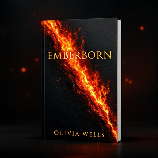 A striking, hyper-realistic image of a slash of fire cutting diagonally through the center of the cover, set against an ominously deep black background. The fire slash is vivid, emanating a sense of intensity and mystery with its dancing flames and vibrant colors popping sharply against the dark backdrop.