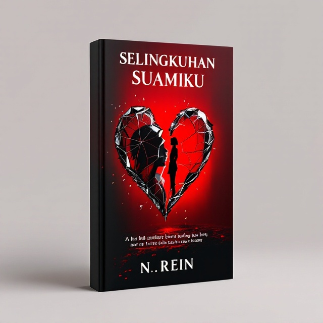 A broken, half-heart shape dominates the center of the cover, signifying the bond betrayed. The heart is made from shattered glass, reflecting light in various directions. An elegant, mysterious female silhouette stands slightly to the side, her face obscured. The background is a gradient of deep red fading into black at the edges, evoking a sense of passionate turmoil.