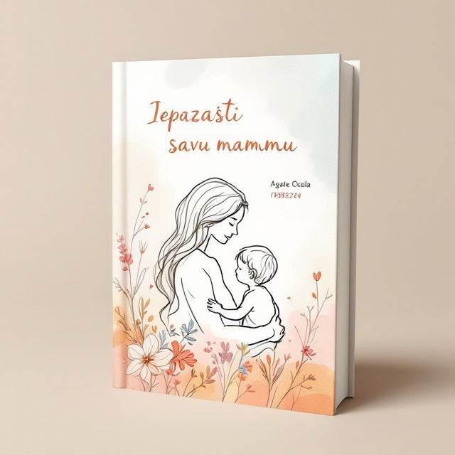 The cover features a single-line drawing of a mother and child, subtly intertwined to symbolize connection and understanding. The drawing is centered on the cover with a gentle wrap-around effect, incorporating a blend of the specified colors with primary focus on #FFB2A6. The drawing is delicate, with flowing lines that convey warmth and empathy.