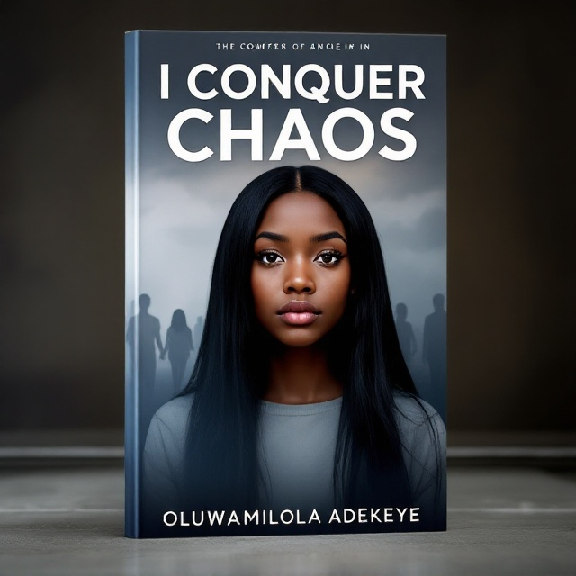 A focused portrait of a 17-year-old black-ethnicity girl with straight jet-black hair stands prominently in the center of the cover. Her expression is one of maturity and strength, as she gazes directly at the viewer. Behind her, silhouettes of fleeting figures represent the betrayal, toxic relationship, and challenging teacher—fading into a blurred backdrop. The color palette employs muted grays and blues evolving into brighter shades, symbolizing growth and harmony.