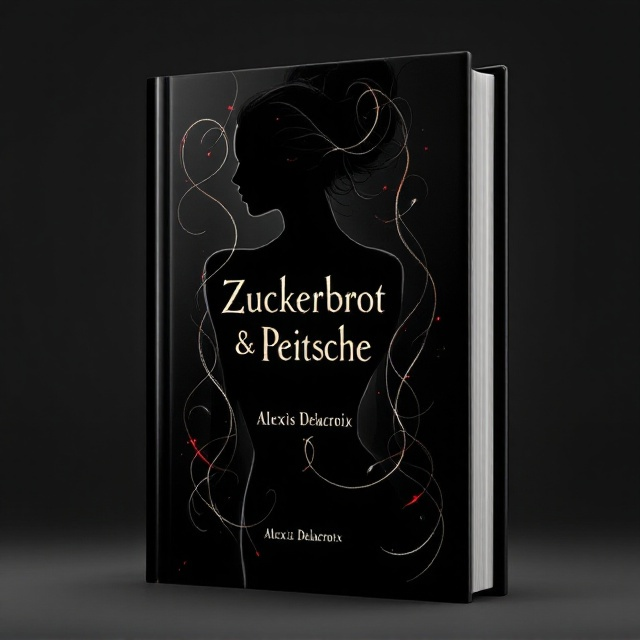 The cover features a sensuous silhouette of a woman's figure against a glossy black background. The silhouette is adorned with intricate whip motifs intertwined around her, casting alluring shadows. The entirety of the image evokes a sense of mystery and allure, with subtle hints of red highlights that suggest passion and intensity.