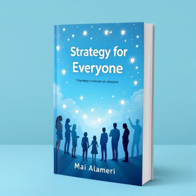 A light blue background with a silhouette of diverse people in various professional roles standing together, forming a V shape that symbolizes unity and strategy. Above them, lightbulbs are scattered across the sky, representing ideas and learning. The visual composition exudes an aura of approachability and inclusivity.