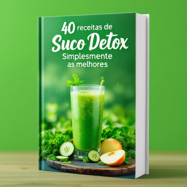A vibrant, fresh green background that evokes the lushness of nature. In the foreground, a central image of a tall, frosty glass of vibrant green detox juice, emitting freshness and inviting the viewer to take a sip. Surrounding the glass are fresh ingredients like sliced cucumbers, apples, and leafy greens, hinting at the natural elements of the recipes inside. The title is prominently placed at the top, with a slight arc to convey a sense of movement and fluidity.