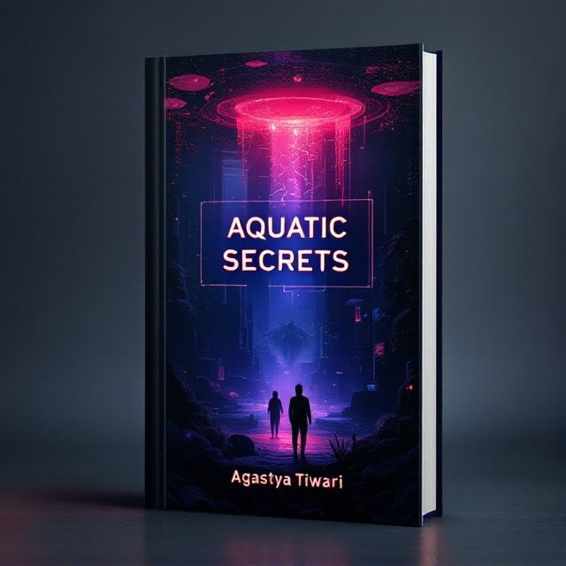 The cover features a mysterious underwater scene, with the shadows of a sprawling hi-tech lab barely visible beneath the surface. Silhouettes of sleek futuristic equipment and indistinct figures are subtly outlined, creating an atmosphere of suspense and intrigue. The water glows with shades of red and purple, casting a haunting, otherworldly light that suggests danger and secrets hidden within the depths. Above, faint ripples and bubbles add a sense of unrest, as if something has disturbed the water.
