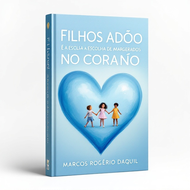 A large, soft blue heart dominates the center of the cover, symbolizing love and unity. Inside the heart, three diverse children joyfully hold hands, representing the universal embrace of adoption. The background features a subtle gradient of different shades of blue, creating a serene and inviting atmosphere.