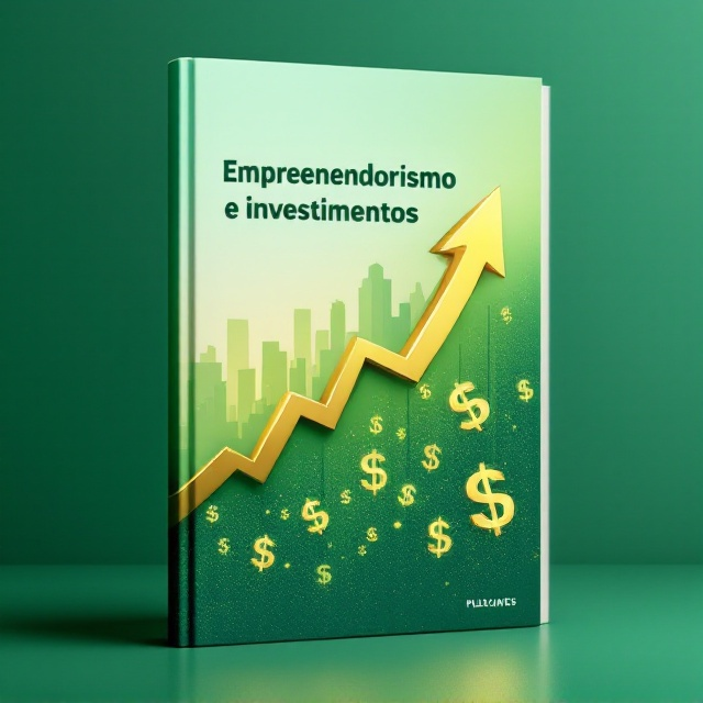 The cover features a futuristic city skyline at the top, symbolizing growth and innovation. Below it, a dynamic, upward-trending green graph smoothly transitions into shimmering dollar signs, conveying financial success. In the center, a large 3D golden arrow pointing up dominates, representing prosperity and investment growth. The background blends shades of futuristic green, lending a polished and credible look.