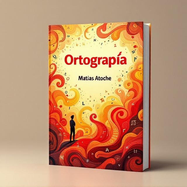 The cover features a dynamic illustration of vibrant red and yellow swirling patterns, symbolizing the flow and energy of language. The background is a warm gradient from deep red to bright yellow, giving the cover a lively and inviting feel. Subtle, artistic pencil-drawn elements like Latin letters, punctuation marks, and a silhouetted figure of a young adult in thought are interspersed throughout the design, suggesting contemplation and learning.