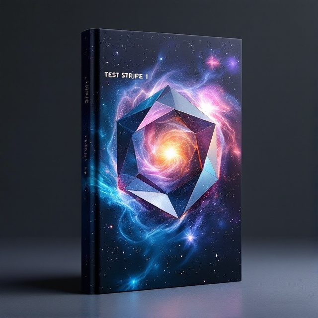 An abstract, digitally-rendered galaxy with swirling colors blending seamlessly into one another, creating a sensation of paradox and indifference. The centerpiece is a fractured, slightly distorted 3D geometric shape that partially reflects the cosmic background, hinting at multiple dimensions or realities. The color palette predominantly includes deep blues, purples, and silvers, evoking a sense of mystery and otherworldliness.