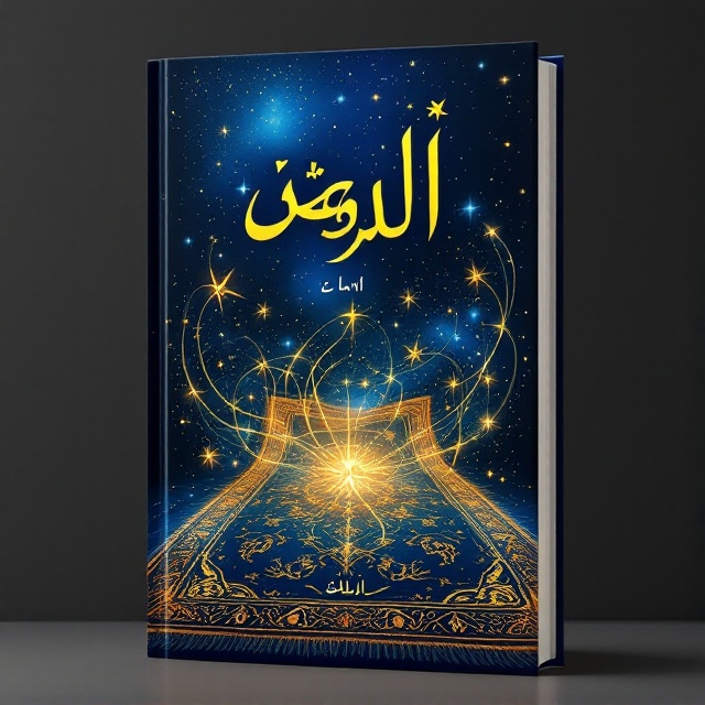 The cover features an enchanting carpet that seems to be unfurling across a starlit sky, with threads of golden light shaping mystical patterns. The edges of the carpet extend beyond the cover, suggesting infinite possibilities and pathways. Silhouettes of mythical creatures dance along the edges, adding a sense of wonder and fantasy. The background is a deep midnight blue, with twinkling stars that give a dreamy, magical ambiance.