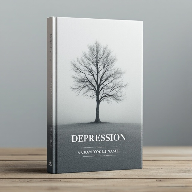 A predominantly white cover featuring a conceptual image symbolizing depression, such as a lone tree with bare branches against a hazy, foggy background. The tree appears slightly blurred, enhancing a sense of melancholy and isolation.