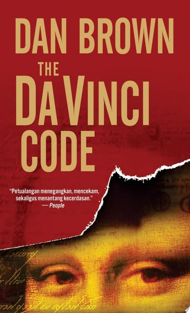 The cover features a predominant red background with an antiquated, textured look. A torn paper design reveals a portion of the Mona Lisa's face beneath the title. The large, bold typography for the author's name and title create a sense of urgency and importance.