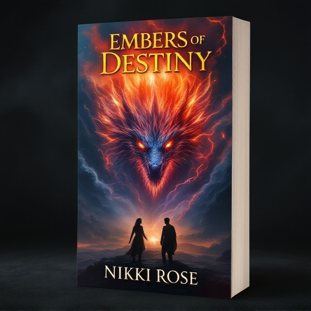 A dramatic scene with a swirling sky of dark clouds at the top, signifying the rise of The Abyss. Below, a majestic, protective dragon is partially visible, its eyes glowing with intensity. Lyra stands in front of the dragon, her posture both defensive and inviting, casting a silhouette against the glow of Drakaris. On the left, Kaelan is depicted with subtle dragon-like features, his eyes reflecting determination and a hint of warmth.