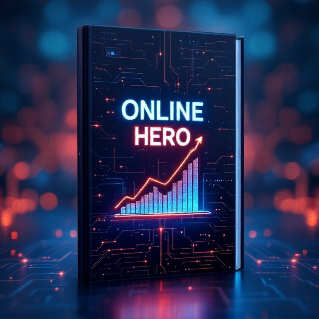 A sleek digital landscape with interconnected nodes representing a network. The focus is on a glowing computer screen or smartphone displaying a rising graph, symbolizing business growth and success. Subtle earth tones and bright accent colors blend together, with a background of circuit patterns suggesting the digital marketing theme.