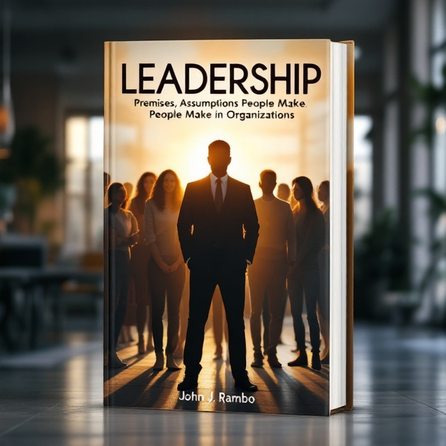 A charismatic leader stands confidently at the forefront, depicted in silhouette, with a group of diverse followers behind, their expressions showing admiration and support. A radiant aura subtly surrounds the leader, enhancing the themes of love and joy. The background features a modern office setting, symbolizing a productive and happy work environment, with hints of greenery to signify growth.