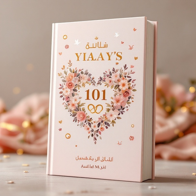 A heart-shaped motif with floral patterns is at the center, symbolizing love and union. Soft pastel colors in pink and gold create a warm and inviting aura. Small icons of wedding rings, a family tree, and doves are subtly woven into the background, representing marriage, family, and hope.