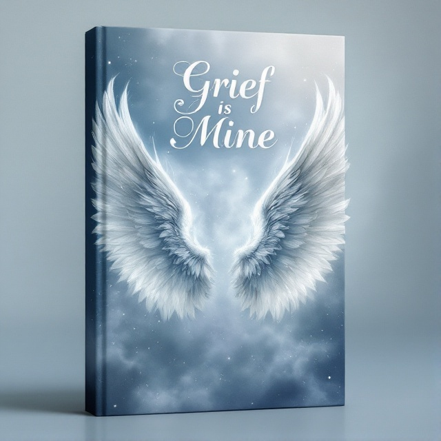 A pair of ethereal, silvery wings extend across the cover, their delicate feathers shimmering in the light. The background is a soft blend of silver and muted blues, creating an aura of mystery and fantasy. An ethereal mist swirls around the wings, suggesting a dreamlike transition between youth and the infinite.