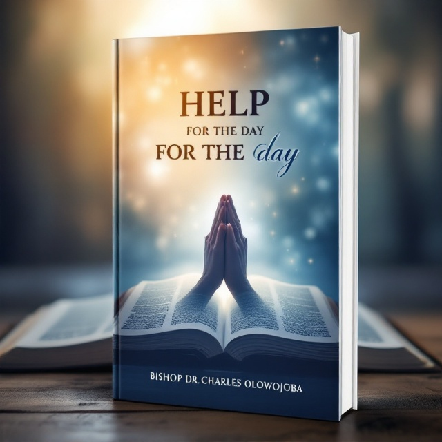 A serene background featuring blurred, peaceful imagery of an open Bible, softly lit to evoke a sense of calm and introspection. In the foreground, an abstract silhouette of hands clasped in prayer, subtly integrated into the background to embody devotion and spirituality. The colors are a soothing palette of blues and soft golds, suggesting tranquility and enlightenment.