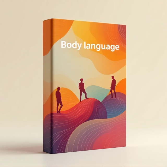 An abstract silhouette of a human figure in different poses overlaying a background of subtle, colorful swirling lines reminiscent of energy waves. The central figure is positioned to convey movement and expression, demonstrating various forms of body language. The colors are warm and inviting, creating an engaging and approachable feel.
