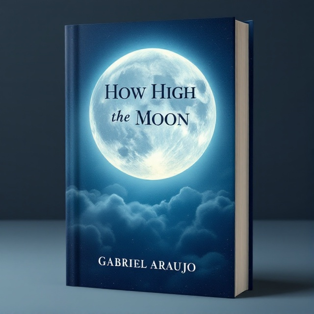 A large, luminous moon dominates the center of the cover, casting a gentle glow against a serene deep blue sky. Fine mist-like clouds lace the moon, adding depth and inviting mystery. The edges of the cover fade into a slightly darker shade of blue, creating an atmospheric gradient that softens towards the center.