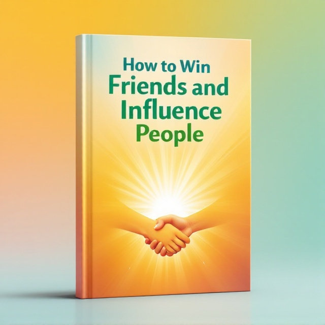 A burst of warm, inviting colors dominated by soft yellows and light blues creates a background for two smiling faces located diagonally across each other, exuding warmth and connection. In the center, a handshake emerges from soft, airy light rays that symbolize positivity and personal growth.