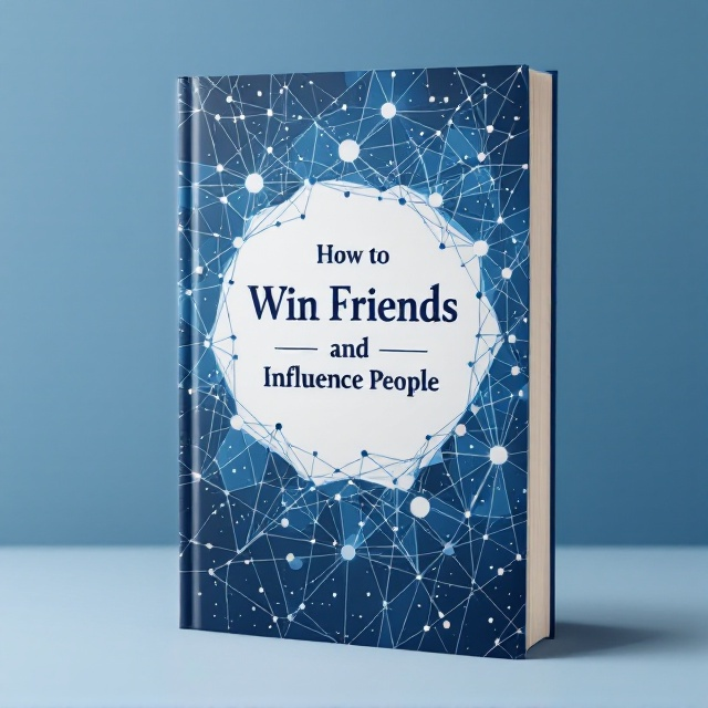 Abstract lines and dot patterns weave across the cover, creating a network-like structure that spans from the center, symbolizing the growth and expansion of personal influence through social interactions. The blue and gray color palette creates a sense of calm and professionalism, while the intricate patterns add depth and intrigue.
