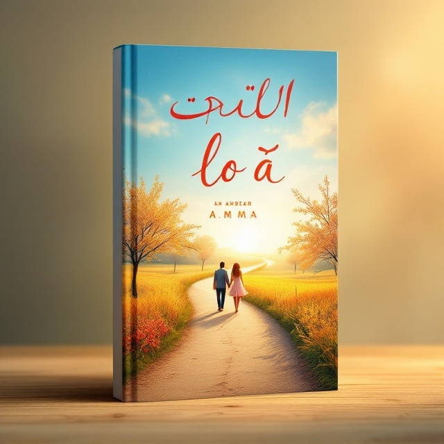 The cover features a winding, sunlit path stretching into the horizon, symbolizing a journey intertwined with romance. On either side of the path are blossoming trees in vibrant yellows, reds, and oranges. Soft, blue skies above blend seamlessly into a warm gradient, suggesting both emotional depth and travel. In the foreground, a couple walks hand in hand, diminishing in size as they merge with the horizon, accentuating the infinite possibilities of their journey.
