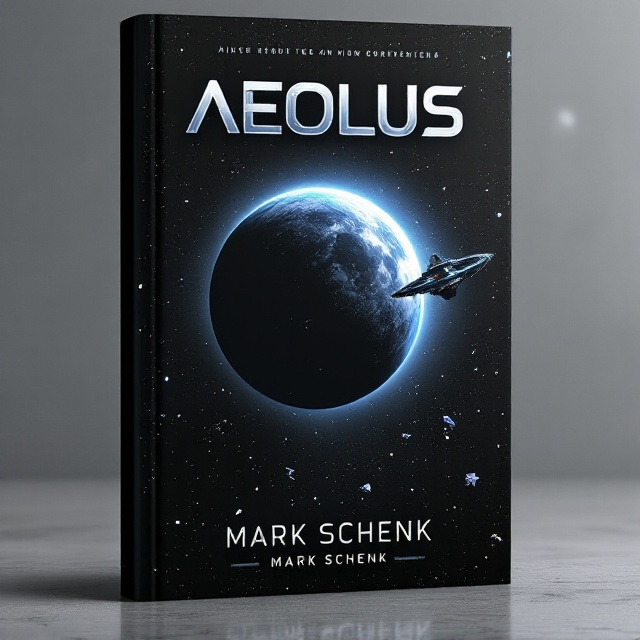 The cover art features a dark, star-speckled space backdrop, dominated by a large, distant planet partially shadowed, with fragments of space debris floating across the scene. A futuristic space station, with neon-lit elements, orbits the planet, casting ominous shadows, suggesting both threat and opportunity. The edges of the cover are faded into deeper black to highlight the center visuals, creating a sense of envelopment by the vast, mysterious universe.