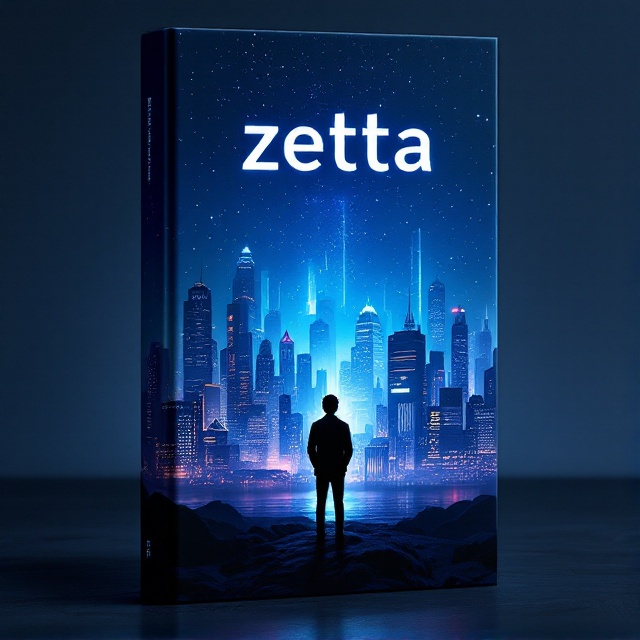 A futuristic cityscape at night with glowing neon lights and towering skyscrapers reaching into a star-filled sky. In the foreground, a silhouette of a lone figure gazing at the city, representing introspection and solitude. The color palette features blues, purples, and ambient light effects to evoke a sense of wonder and technological advancement.