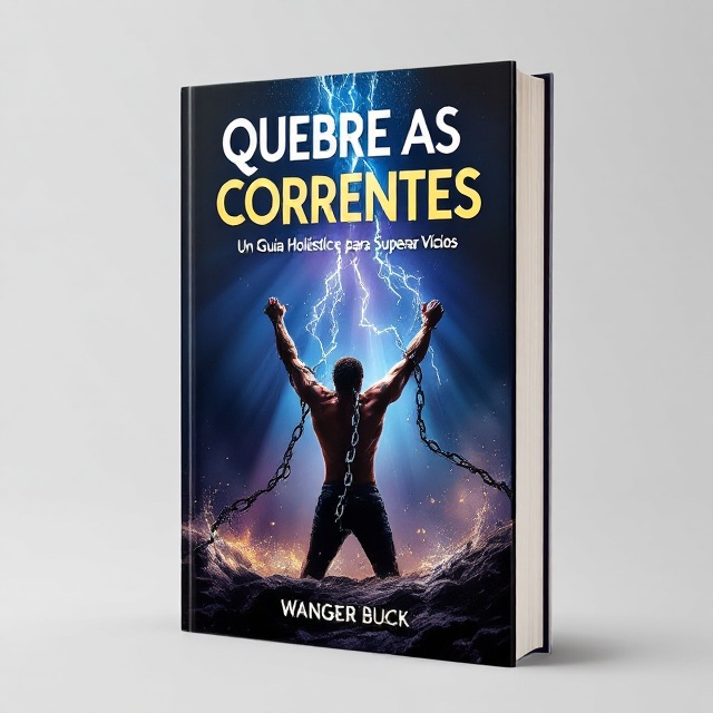 A powerful image of a man breaking free from chains dominates the center of the cover. The background is a gradient of deep blue and purple, symbolizing transformation and healing. Rays of light emanate from the broken chains, adding a sense of hope and liberation.