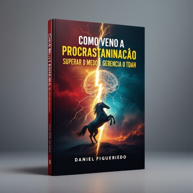 The cover features a powerful, dynamic backdrop with a stylized thunderbolt splitting the center. Overlaying this is a subtle silhouette of a rearing horse, symbolizing both majesty and freedom. The background blends rich hues of red and blue, with hints of gold streaks representing power and courage. Cleverly integrated into the thunderbolt is a subliminal image resembling both a mind and a phallic symbol, signifying intellectual power and potency.