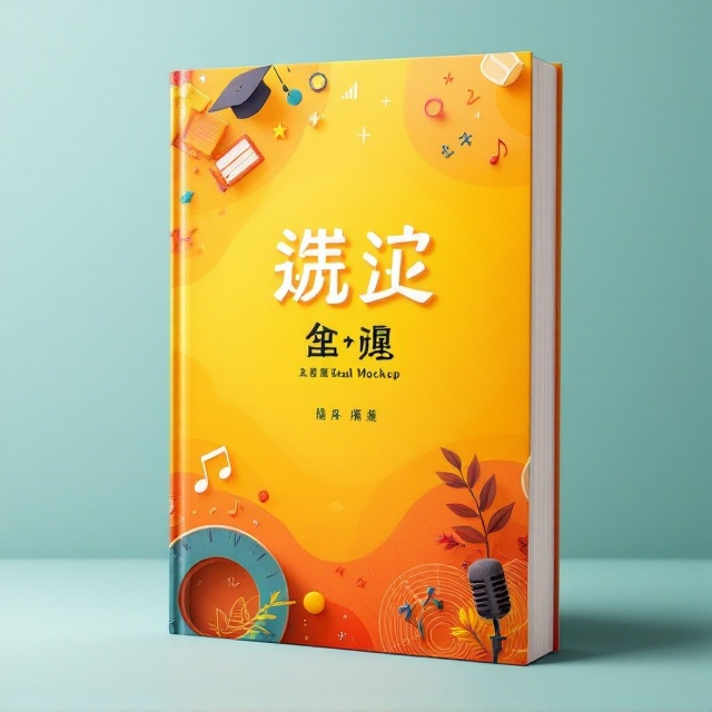 The cover features a vibrant background with a gradient of warm orange and yellow hues symbolizing optimism and growth. On the top, a cluster of educational icons including books, a graduation cap, and math formulas are delicately arranged. On the bottom left, interest elements like musical notes and a microphone subtly integrate into the design. The title "自我成长与探索之旅" is prominently placed in the center with a subtle shadow effect. The authors' names, 李鑫 and 魏小坪, appear at the bottom in a smaller typeface.