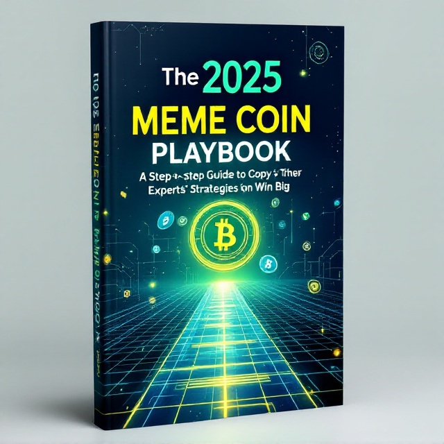 A futuristic digital landscape with floating cryptocurrency symbols, including popular meme coins, and a subtle grid pattern overlay to represent a connection network. The dominant color palette includes shades of blue and green for a tech-forward feel. In the center, a large, striking icon resembling a coin spins above an illuminated path to symbolize success and direction.