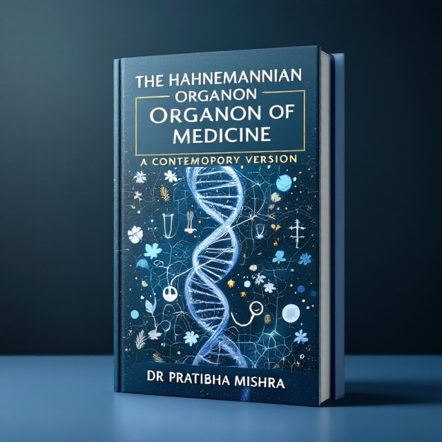 A dynamic and intricate network of DNA strands interwoven with abstract representations of a stethoscope and herbal elements. The background features a soft gradient transitioning from deep blue to white, symbolizing the fusion of traditional and modern medicine.