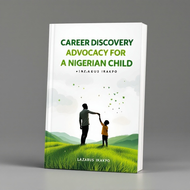 The cover features a vibrant green landscape at the bottom, symbolizing growth and potential, gradually transitioning to a bright, hopeful white sky at the top. In the center, an emblematic silhouette of an adult reaching out to guide a child's hand towards the sky, suggesting advocacy and guidance. Subtle abstract elements circle around them, symbolizing inspiration and opportunity.