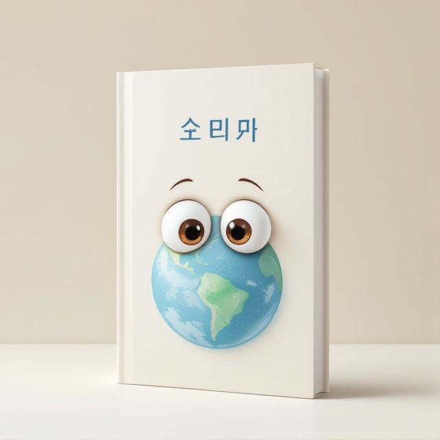 A minimalist design featuring a simple, stylized Earth at the center, with large, expressive eyes softly overlaying the planet. The Earth is depicted with soft, natural colors, and the eyes add an element of wonder. The background is a clean, subtle gradient that enhances the Earth and eyes without distracting from them.