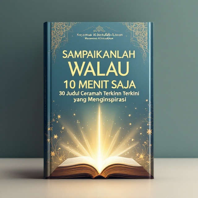 The cover showcases a serene gradient background that transitions from sky blue at the top to a rich golden hue at the bottom. A central visual element is the open book emitting a radiant beam of light, symbolizing knowledge and enlightenment. Surrounding the book are delicate Islamic geometric patterns and floral motifs, adding a divine touch. These patterns are subtle and blend beautifully into the background, enhancing the spiritual essence without overshadowing the main elements.