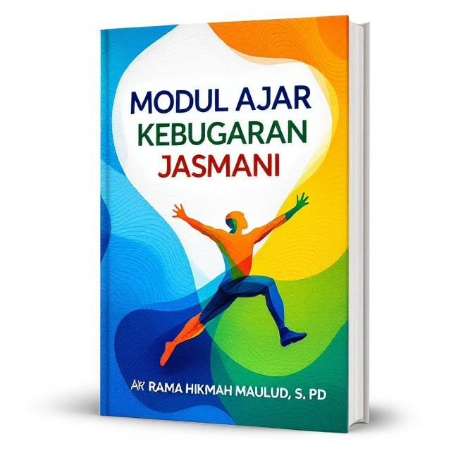A vibrant, energetic cover featuring an abstract illustration of a dynamic figure in motion, suggestive of a person mid-exercise, rendered in shades of blue, orange, and green. The background has a gradient transitioning from a bright blue at the corners to a vibrant green at the center, symbolizing growth and journey. Subtle textured overlay mimics the appearance of woven fabric, adding depth and liveliness.