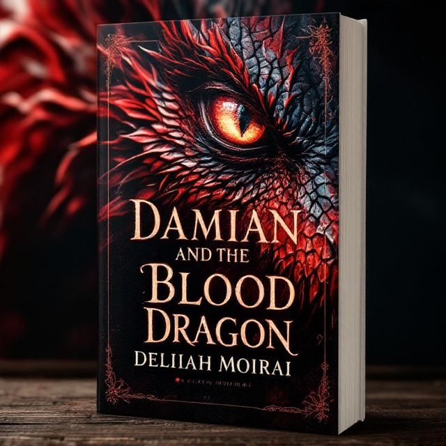 A close-up, side profile of a dragon's dark red scaled face fills the entire cover. The dragon's eye is prominently displayed, with its intricate scales adding depth and texture. Subtle hints of magical energy weave through the scales, suggesting the dragon's powerful nature. The background is a gradient of darker reds, providing dimension and contrast.