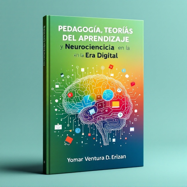The cover features a vibrant and colorful illustration of a brain cleverly intertwined with digital elements such as circuit patterns, symbolizing the integration of neuroscience, technology, and learning. The background transitions subtly in a gradient of green, yellow, blue, and red, representing fresh ideas and dynamic learning processes. Educational symbols like books and digital icons are delicately embedded within the brain illustration, adding depth.