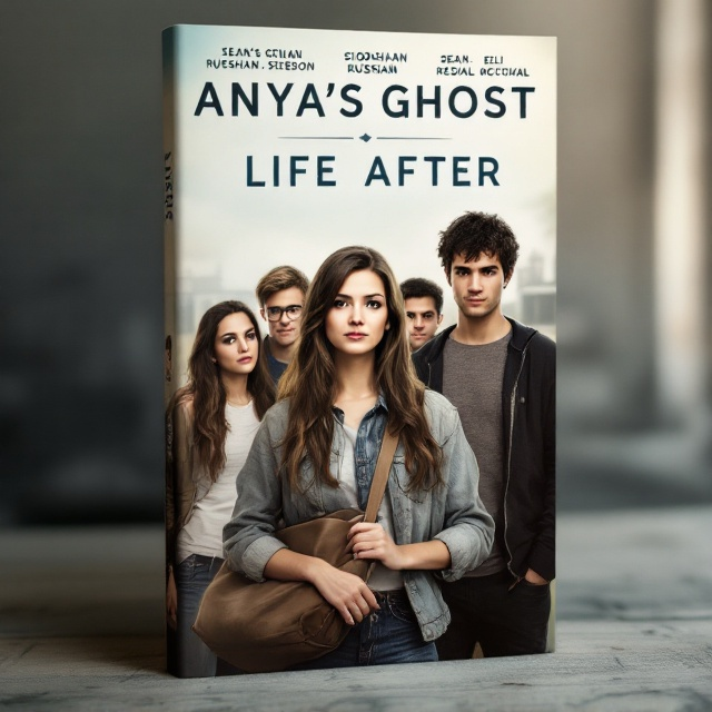 Anya is centrally positioned on the cover with her determined expression, carrying a shoulder bag. To her left stands Siobhan with a cigarette, giving a protective glare at Sean, while the nerdy Russian boy, sporting round glasses, gives an uneasy grin. On the right, Sean stands playfully with an air of coolness, one arm around the wistful-looking Eli, who gazes longingly at Anya. The backdrop features a soft-focus image of a quintessential 2011 American high school.